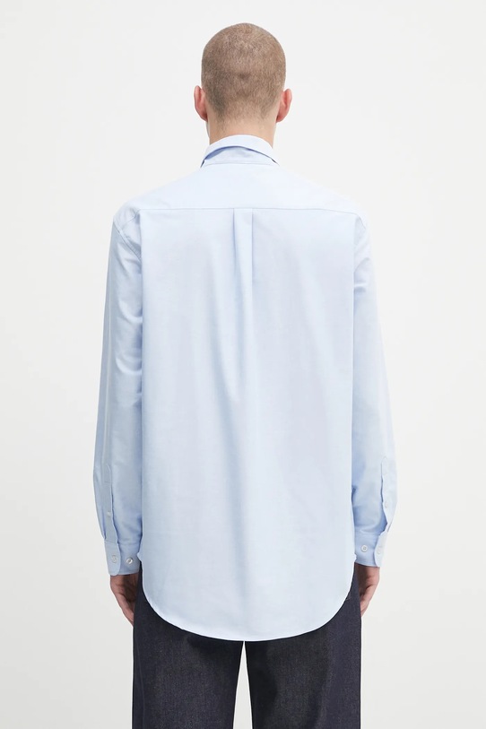 Одежда Хлопковая рубашка Drôle de Monsieur La Chemise Oxford H.SH240.CO225 голубой