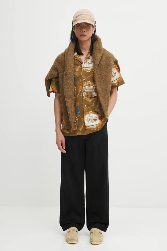 Drôle de Monsieur koszula bawełniana La Chemise Grand HUtel H.SH228.LI010 zielony