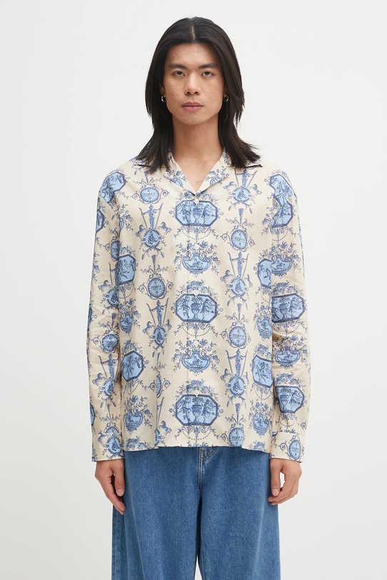 Drôle de Monsieur selyem ruha La Chemise Patineur mintás bézs I.SH232.LI011