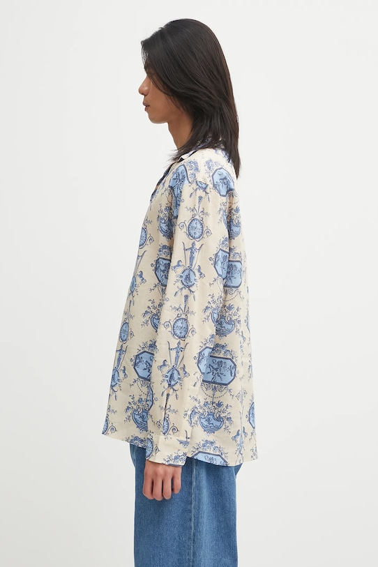 Drôle de Monsieur selyem ruha La Chemise Patineur I.SH232.LI011 bézs AW25