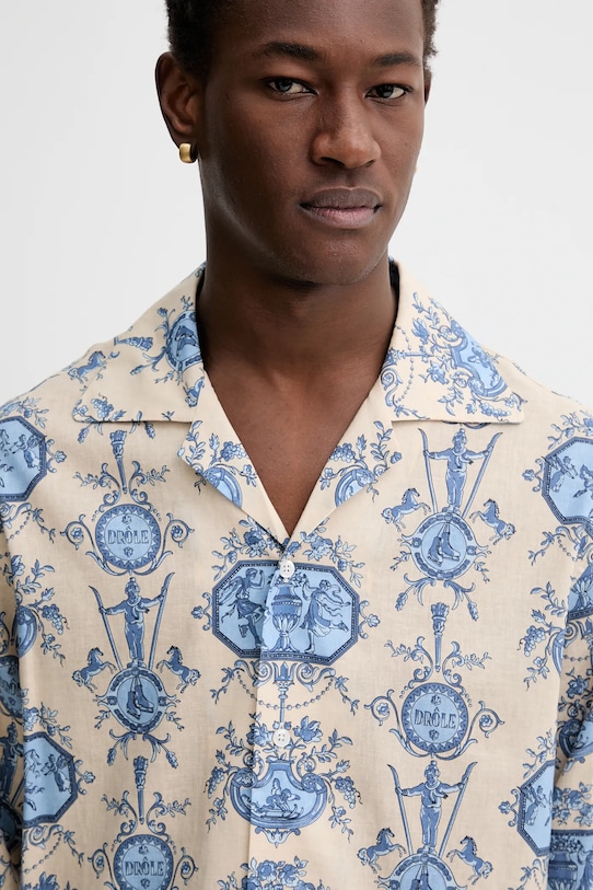 Drôle de Monsieur selyem ruha La Chemise Patineur bézs I.SH232.LI011