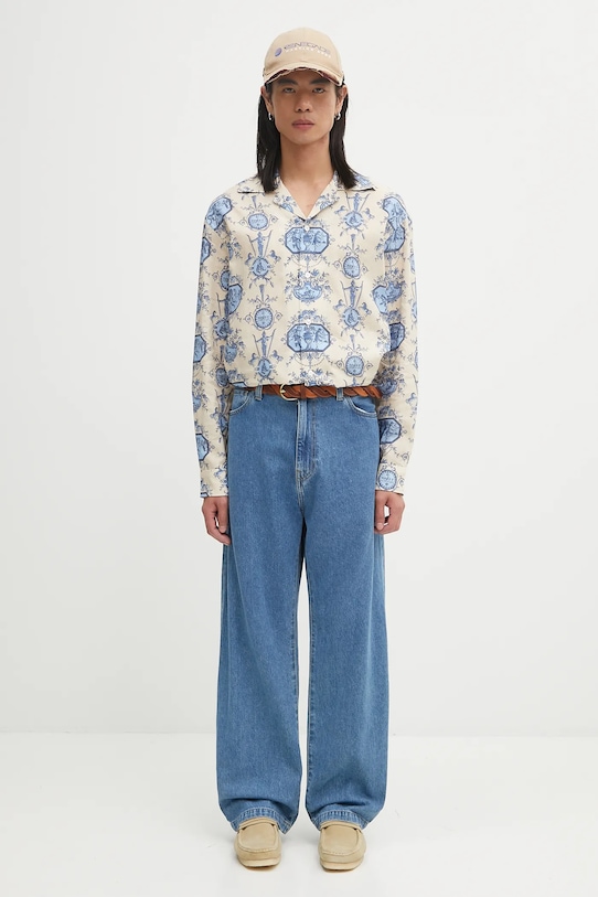 Drôle de Monsieur selyem ruha La Chemise Patineur I.SH232.LI011 bézs