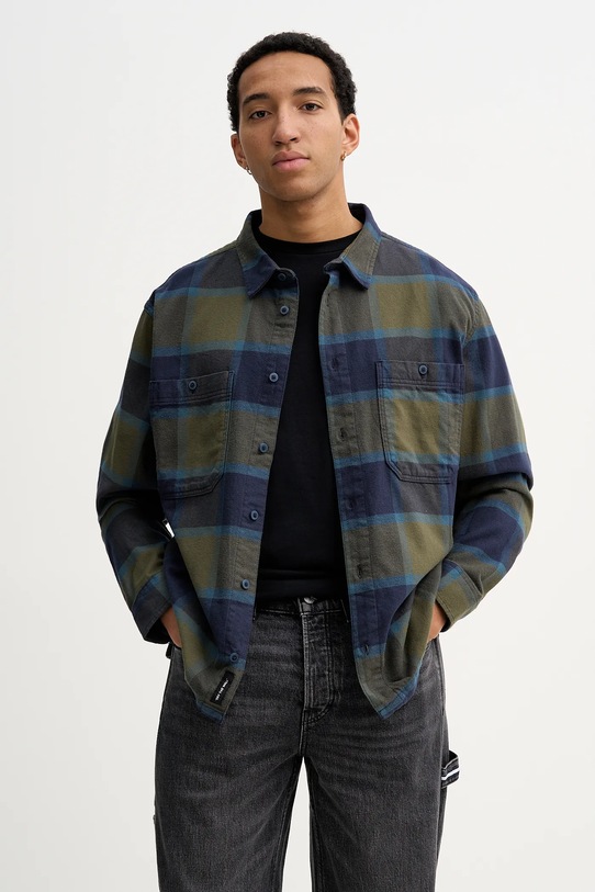 Βαμβακερό πουκάμισο Vans casual πράσινο VN000P7ZF0O1