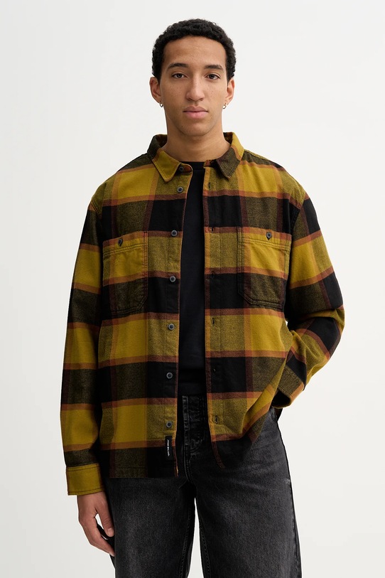 Vans koszula bawełniana wzorzyste zielony VN000P7ZF0H1