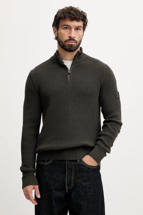 Бавовняний светр Joop! бавовна зелений 30047663