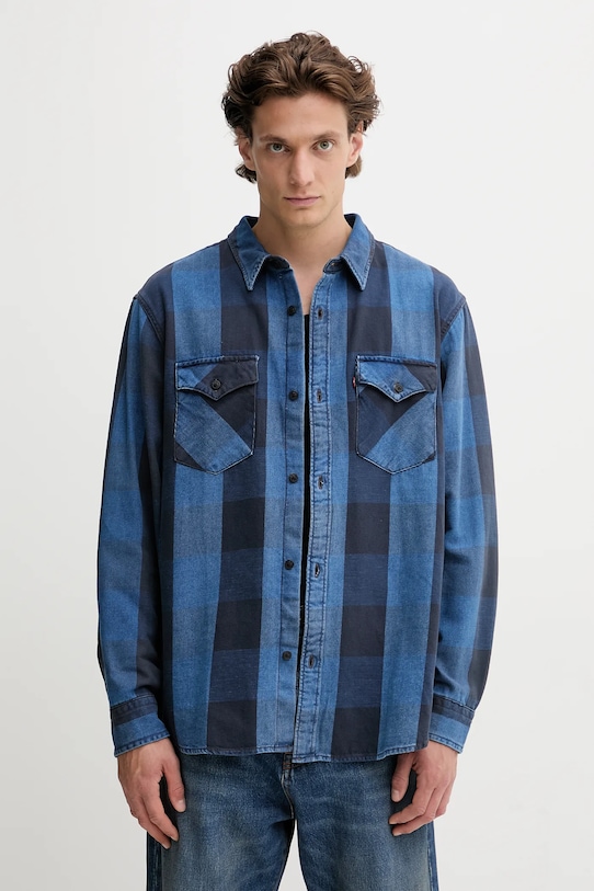 Levi's cămașă din bumbac cu modele albastru A1919.0069