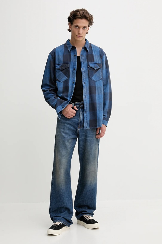 Levi's koszula bawełniana A1919.0069 niebieski AW25