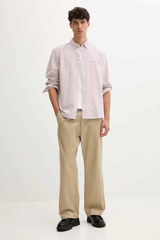 Levi's koszula bawełniana A7210.0041 bordowy AW25