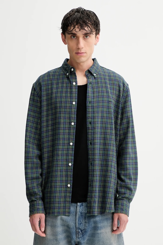 Levi's cămașă din bumbac cu modele verde A7210.0047