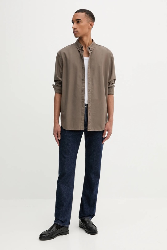 Levi's cămașă din bumbac A7210.0051 maro AW25