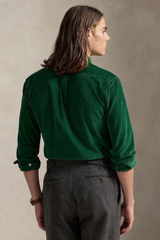 Menčestrová košeľa Polo Ralph Lauren 710P00519 zelená AW25