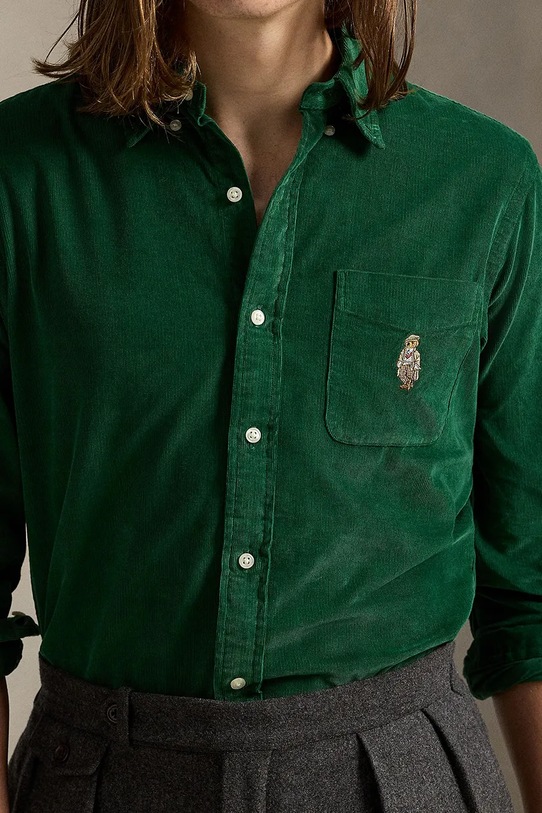 Manšestrová košile Polo Ralph Lauren zelená 710P00519