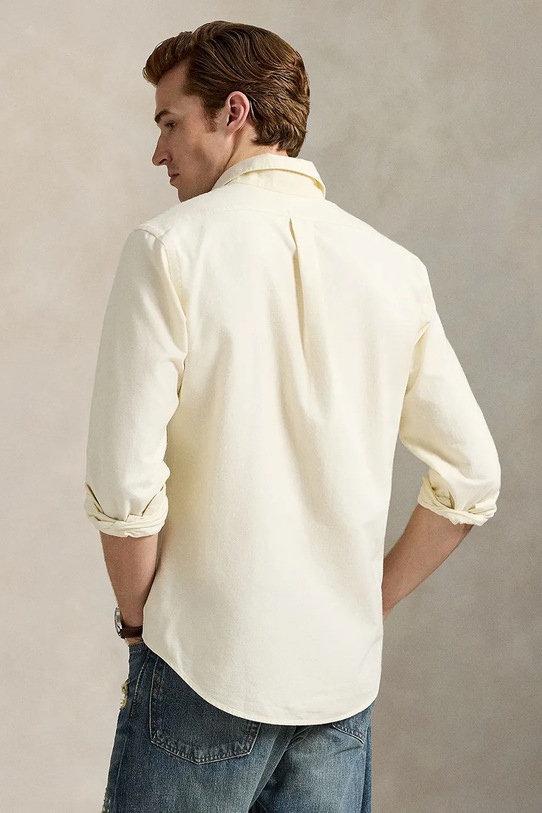 Βαμβακερό πουκάμισο Polo Ralph Lauren 710P00662 μπεζ AW25