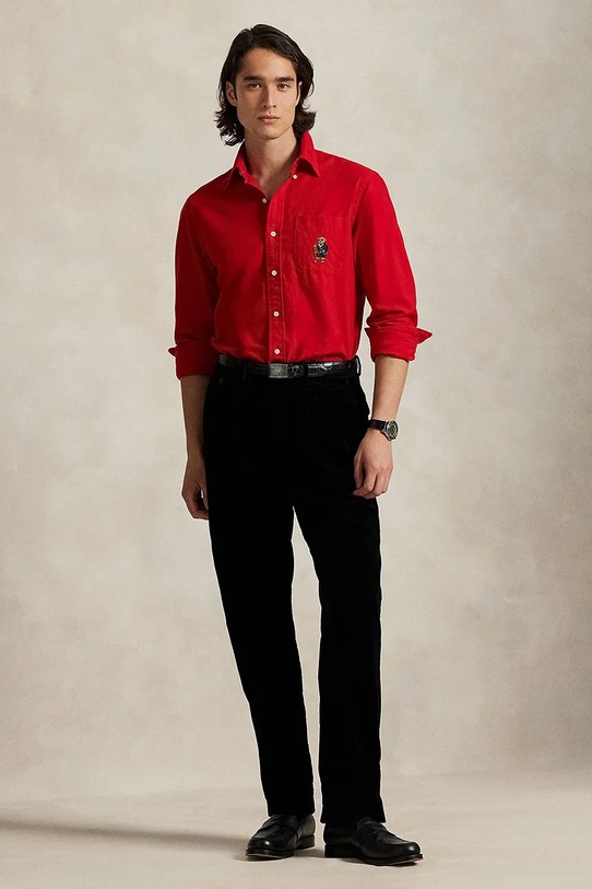 Ρούχα Βαμβακερό πουκάμισο Polo Ralph Lauren 710P00662 κόκκινο