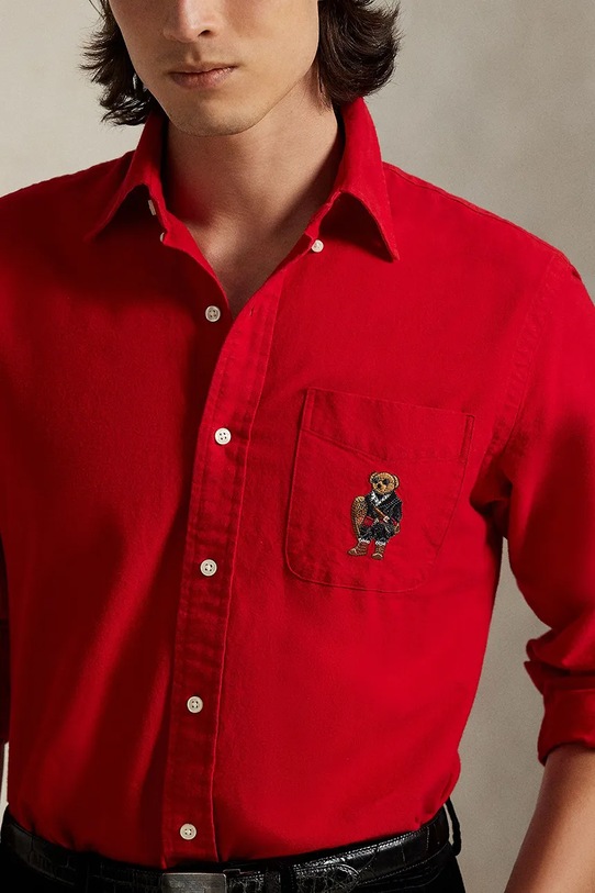 Βαμβακερό πουκάμισο Polo Ralph Lauren κόκκινο 710P00662