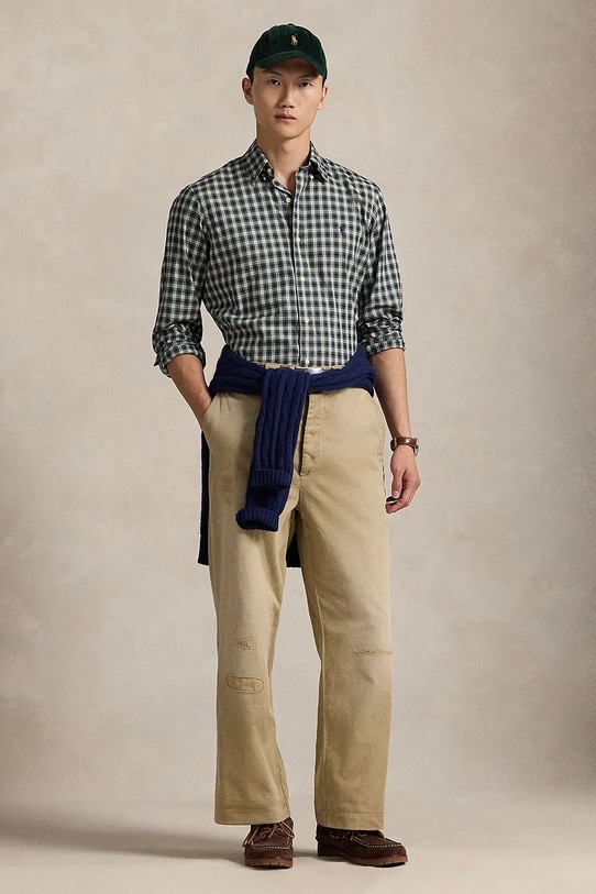 Одежда Хлопковая рубашка Polo Ralph Lauren 710953644 мультиколор