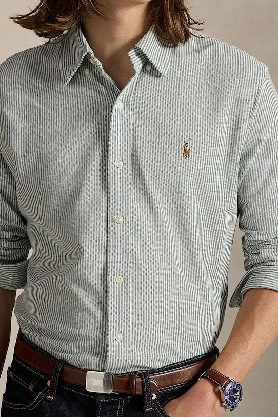 Polo Ralph Lauren cămașă din bumbac verde 710979489