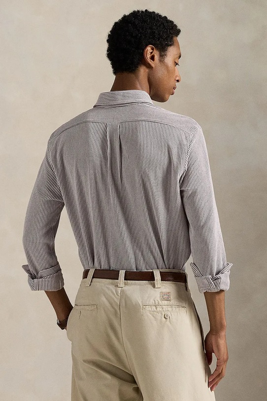 Bombažna srajca Polo Ralph Lauren 710979489 bordo AW25