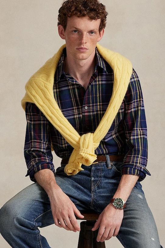 Polo Ralph Lauren cămașă din bumbac 710P00524 bleumarin