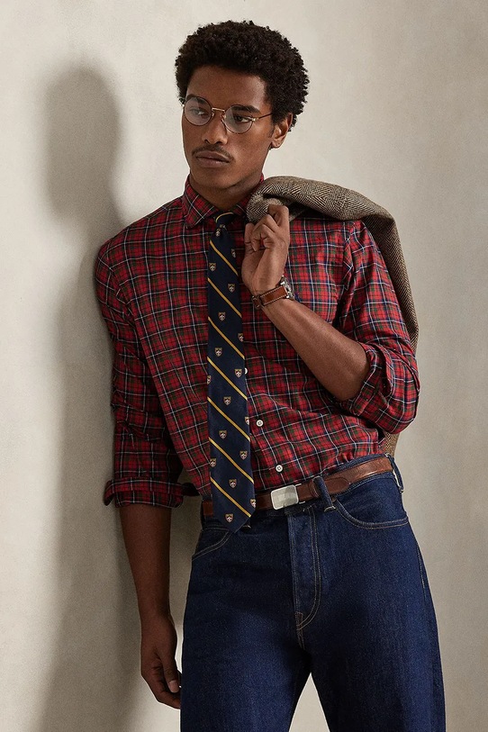 Bavlnená košeľa Polo Ralph Lauren 710P01445 burgundské