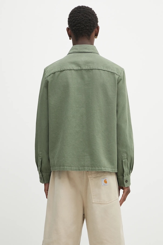 Odzież A.P.C. koszula bawełniana Surchemise Leon COGZV.H32019 zielony