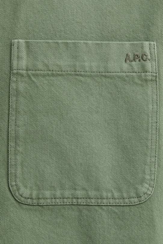 Βαμβακερό πουκάμισο A.P.C. Surchemise Leon COGZV.H32019 πράσινο