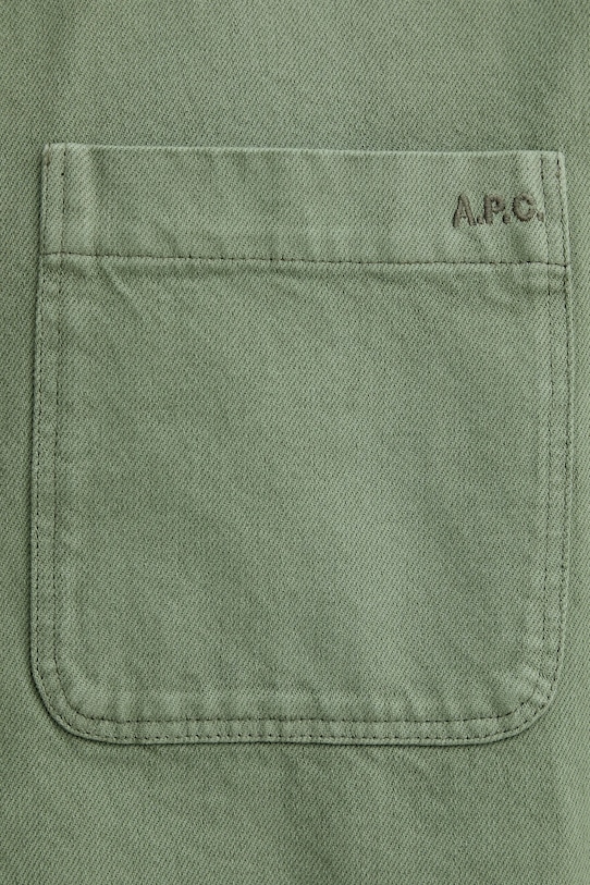 Βαμβακερό πουκάμισο A.P.C. Surchemise Leon COGZV.H32019 πράσινο