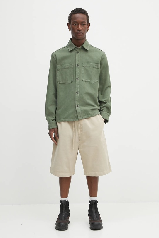 A.P.C. koszula bawełniana Surchemise Leon COGZV.H32019 zielony