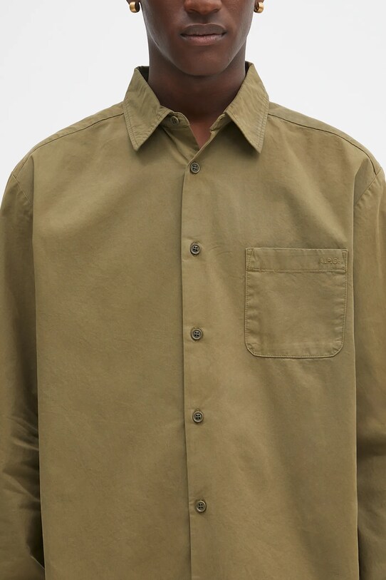 A.P.C. koszula bawełniana Chemise Malo Logo zielony COHKU.H12553
