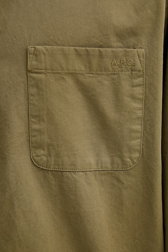 A.P.C. koszula bawełniana Chemise Malo Logo COHKU.H12553 zielony