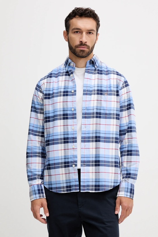 Gant camicia in cotone a quadri blu 3250147