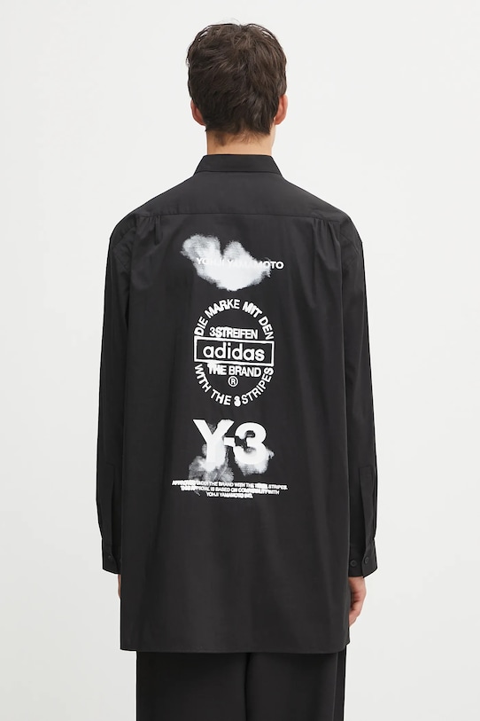 Y-3 koszula Graphic regular czarny KD2442