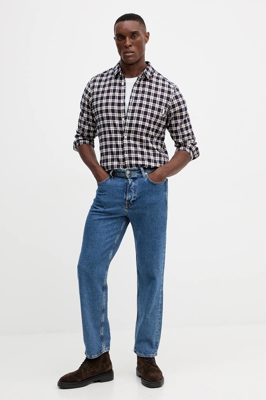 Bavlněná košile Pepe Jeans PM3090825 námořnická modř AW25