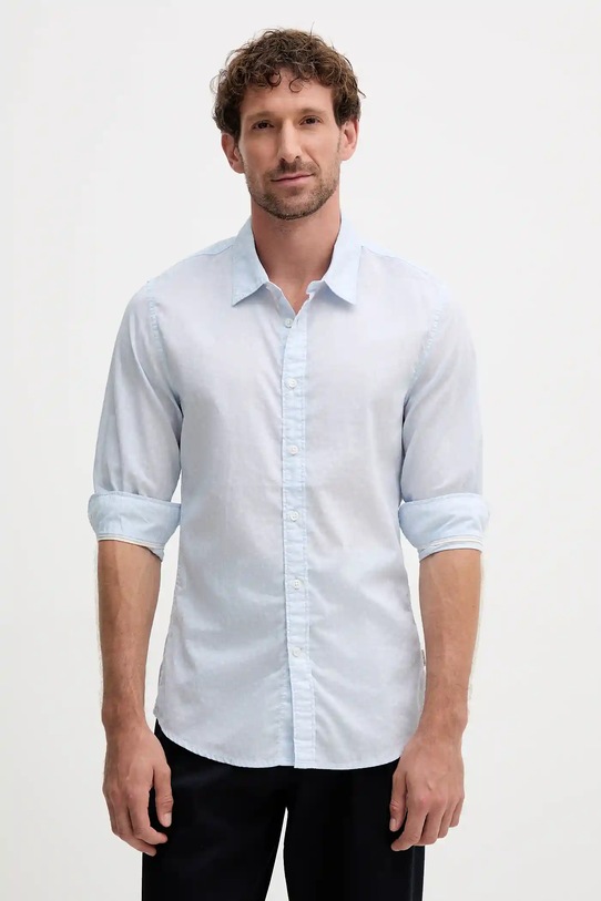 Pepe Jeans koszula bawełniana wzorzyste niebieski PM3090818