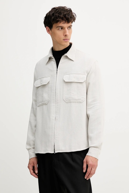 Armani Exchange koszula bawełniana bawełna beżowy XM001140.AF16611