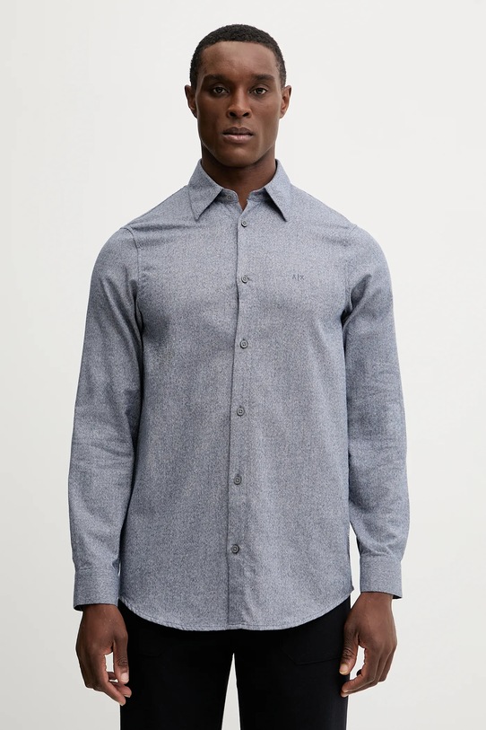 Armani Exchange koszula bawełniana bawełna niebieski XM001147.AF16610