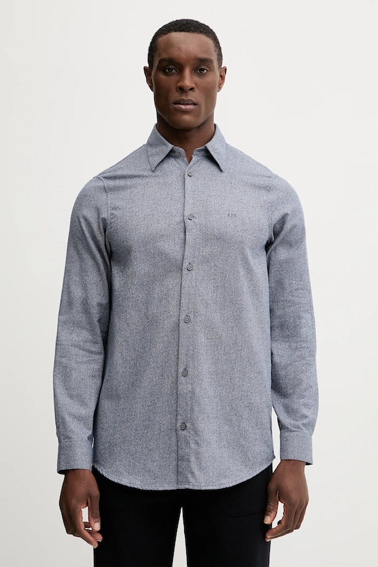 Bavlnená košeľa Armani Exchange jednofarebný modrá XM001147.AF16610