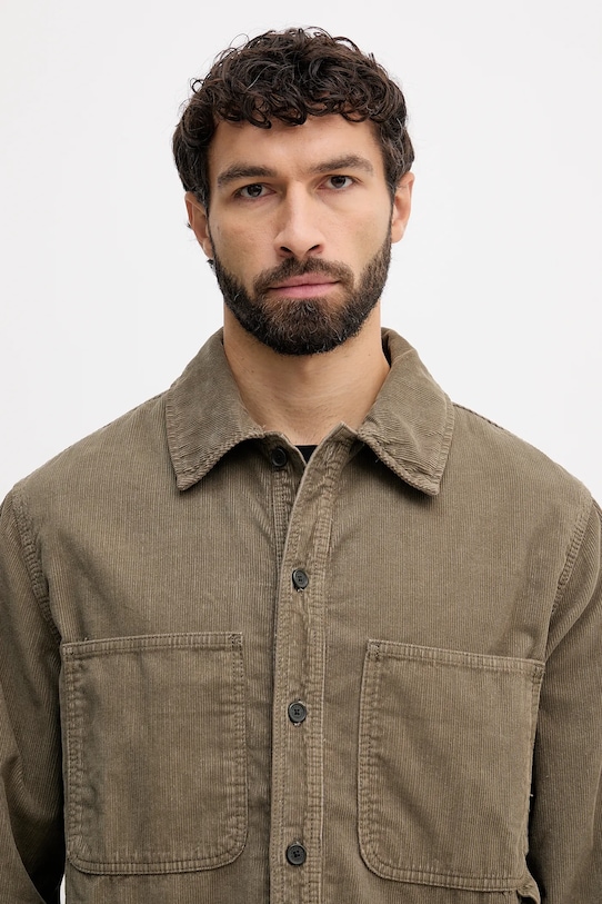 Armani Exchange koszula sztruksowa zielony XM001588.AF18825