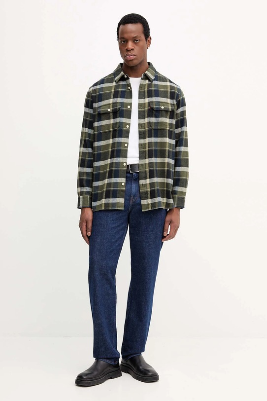 Bavlněná košile Levi's 19573.0288 zelená AW25