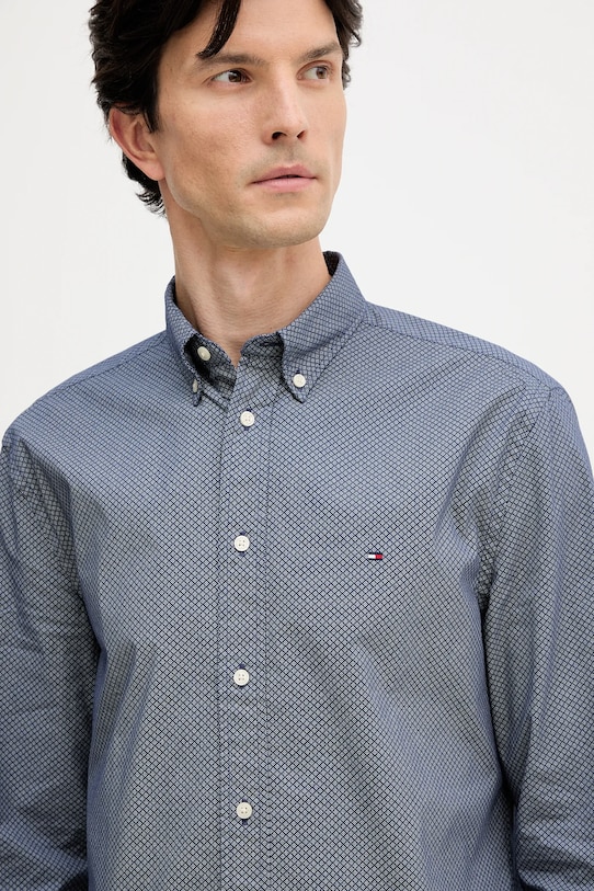 Хлопковая рубашка Tommy Hilfiger голубой MW0MW40455