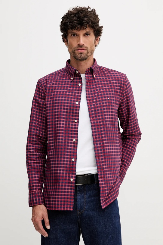 Tommy Hilfiger koszula bawełniana wzorzyste czerwony MW0MW40467