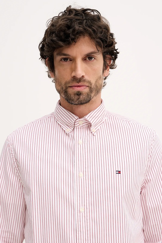 Βαμβακερό πουκάμισο Tommy Hilfiger κόκκινο MW0MW41399