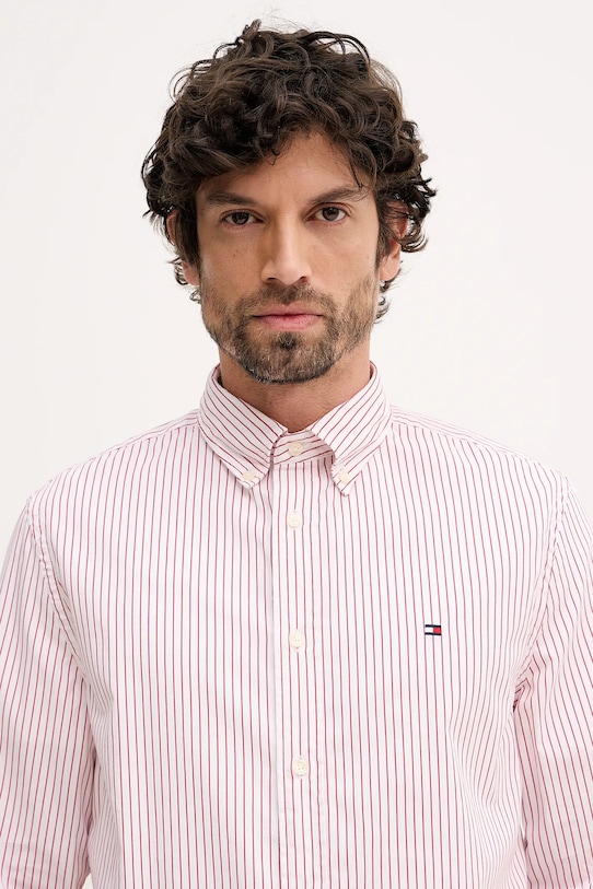Βαμβακερό πουκάμισο Tommy Hilfiger κόκκινο MW0MW41399