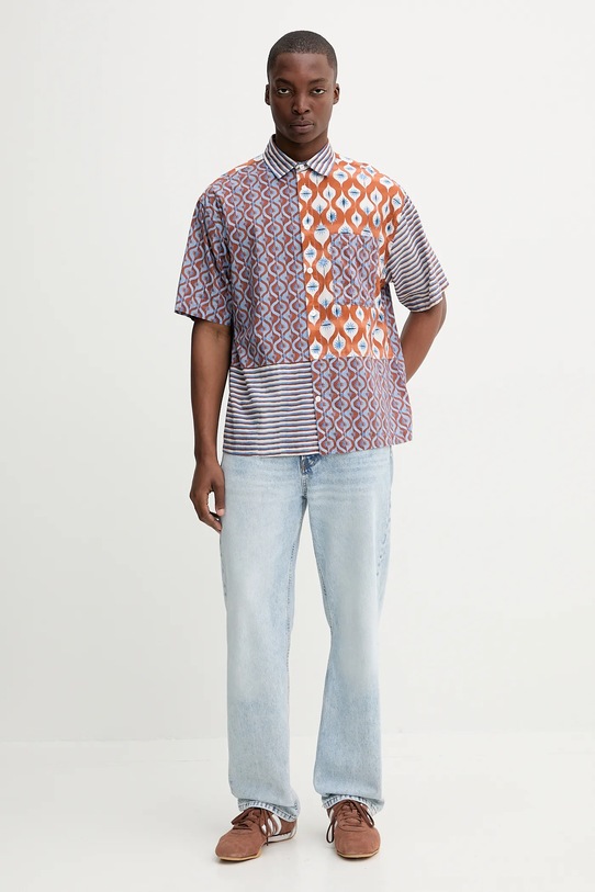 Bavlněná košile Desigual VICENTE 25WMCW03 modrá AW25