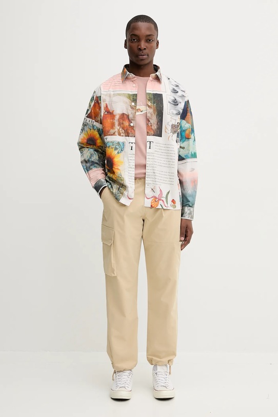 Desigual koszula bawełniana PACO 25WMCW20 beżowy AW25