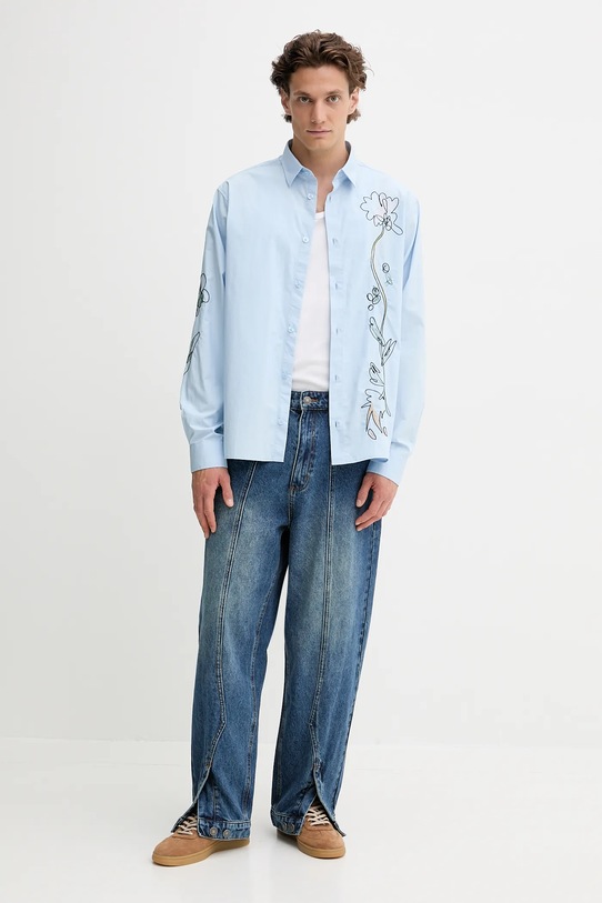 Desigual koszula bawełniana GENOVA 25WMCW24 niebieski AW25