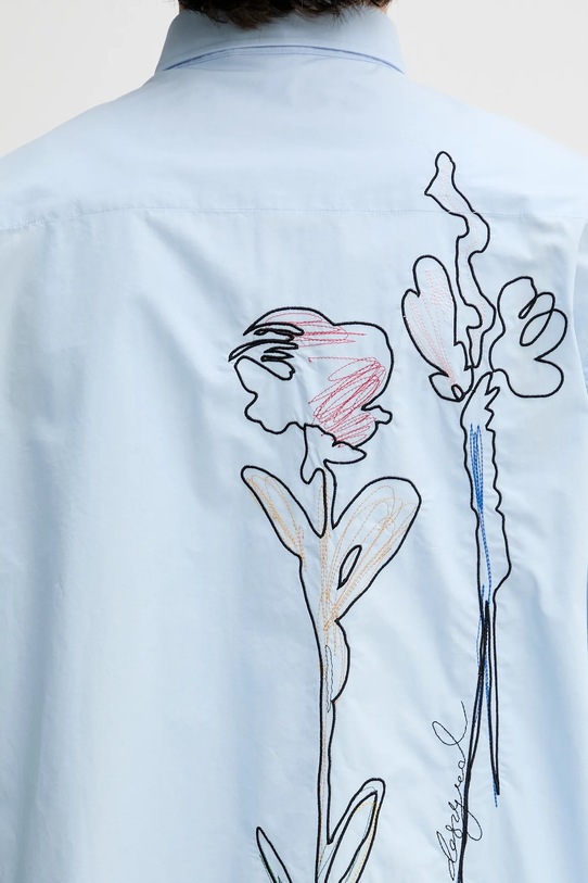 Desigual koszula bawełniana GENOVA 25WMCW24 niebieski