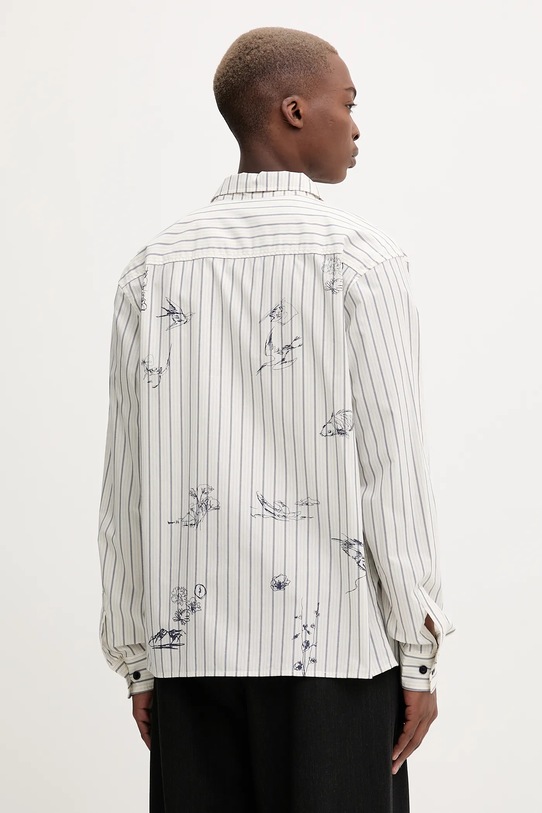 Odzież Desigual koszula bawełniana STRIPES PRINTED 25WMCW36 beżowy