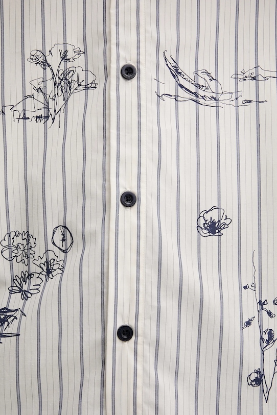 Bavlněná košile Desigual STRIPES PRINTED 25WMCW36 béžová