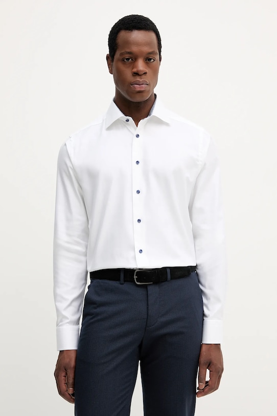 Eton cămașă din bumbac lung alb 100013906